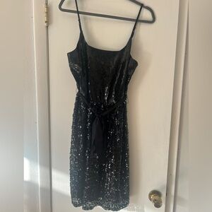Black sequin party dress